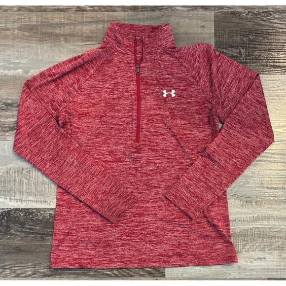 Under Armour Other - Under Armour Mens Red Heathered HeatGear Tech 2.0 Quarter Zip Pullover Large